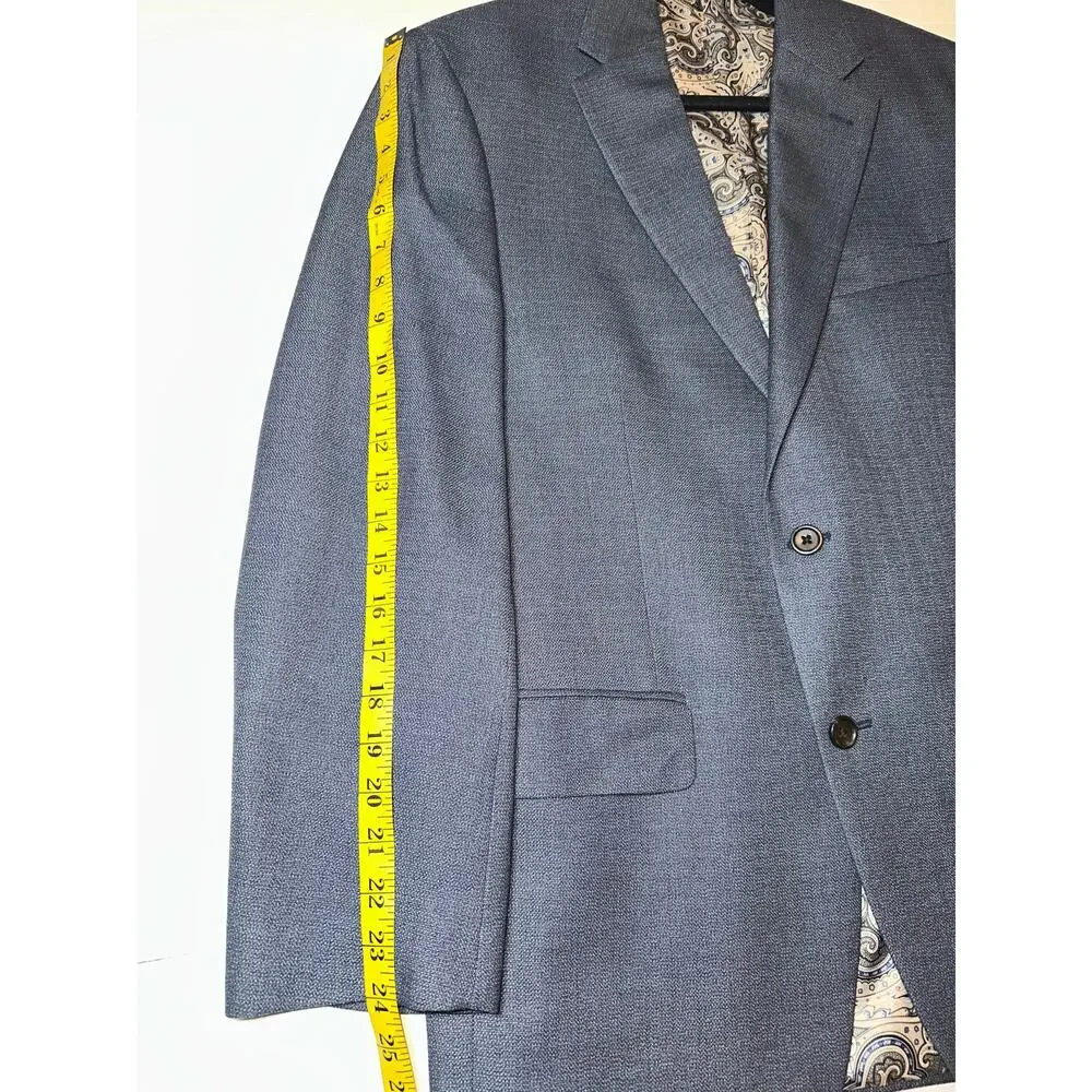 Lauren Ralph Lauren 2 Button Coat Men's Blue Blazer Paisley Lining Size 40R